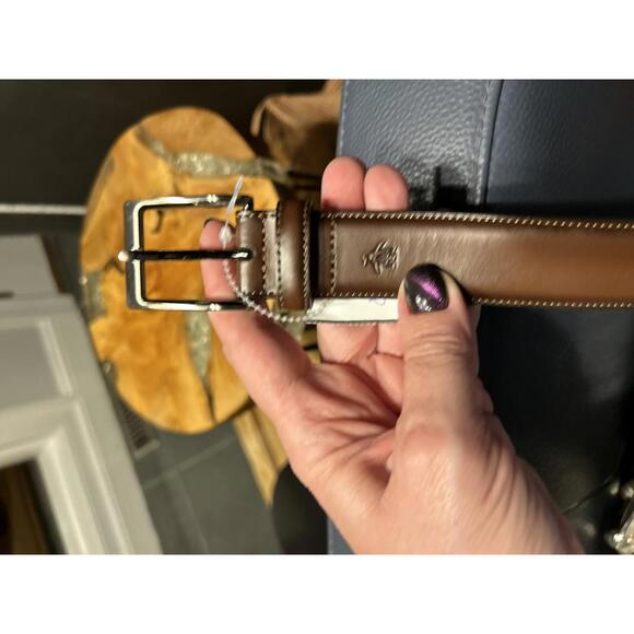 Original Penguin Genuine Leather Brown Men's Belt - Picture 1 of 4